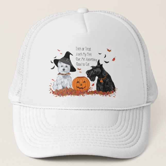 Boné Westie e Scottie no Halloween (Frente)