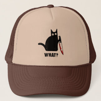Boné What cat murder with knife horror cat halloween