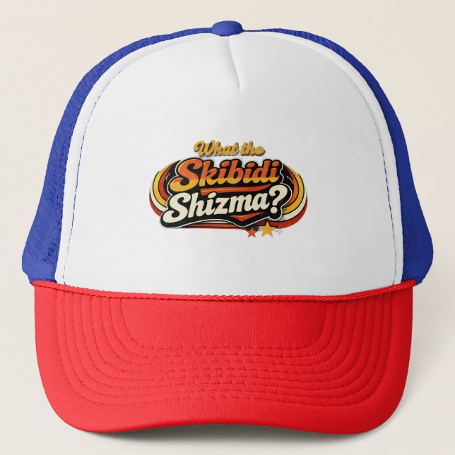 Boné What the Skibidi Shizma? Retro Graphic Hat (Frente)