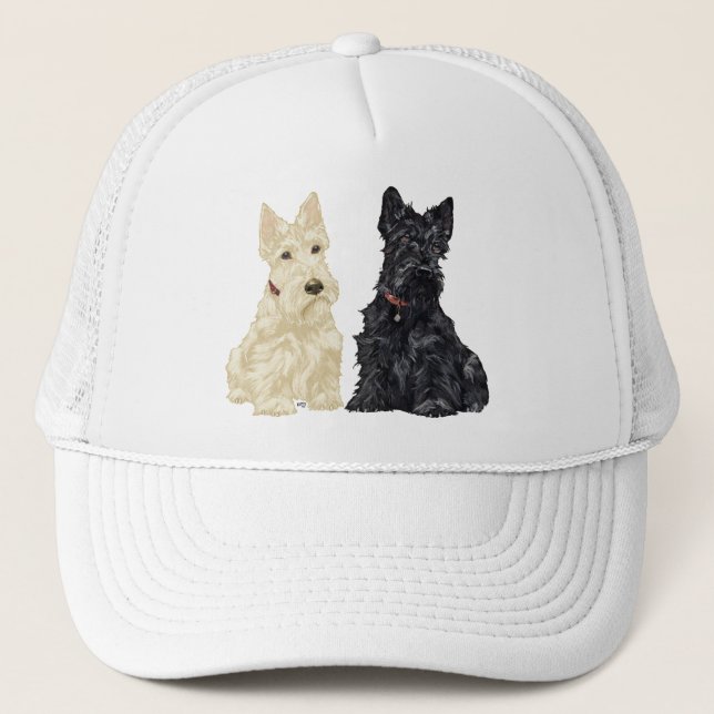 Boné Wheaten e Black Scottish Terriers (Frente)