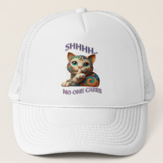 Boné Whimsical Cat Whispers Ninguém Se Preocupa