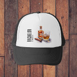 Boné Whiskey e Charuto Moderno - Festa de Despedida de<br><div class="desc">Por cima,  com o nosso Chapéu Bourbon e Charuto. A design de aquarela adiciona um toque de sofisticação à sua roupa,  refletindo o espírito das festividades da noite.</div>
