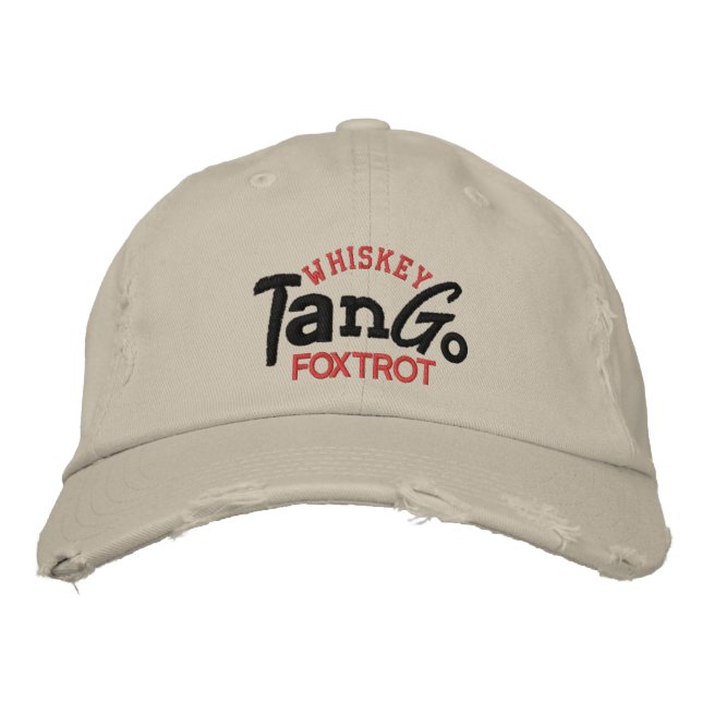 Boné Whiskey Tango Foxtrot Embroiderando Chapéu (Frente)