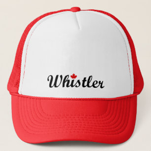 Boné Whistler Canada Script Texto Pequeno Folha de Cara