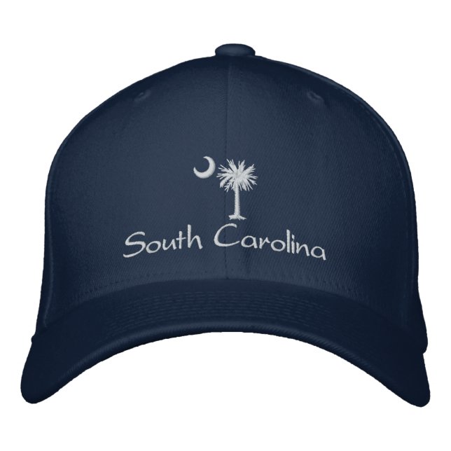 Boné White South Carolina Palmetto Moon Bordados Hat (Frente)