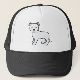 Boné White Staffordshire Bull Terrier Dog Ilustração