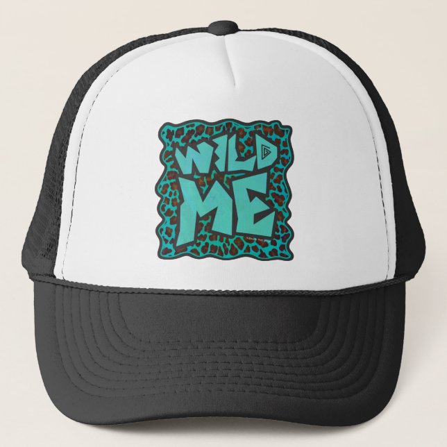 Boné Wild Me Brown e Teal Leopard Design (Frente)