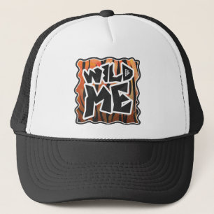 Boné Wild Me Tiger Quente Laranja e Impressão Preto