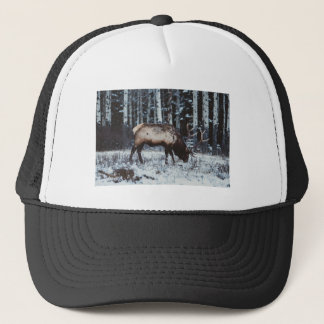 Boné Winter Majesty: Elk in Snow Trucker Cap
