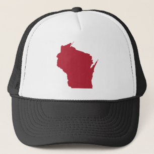 Boné Wisconsin branco e vermelho