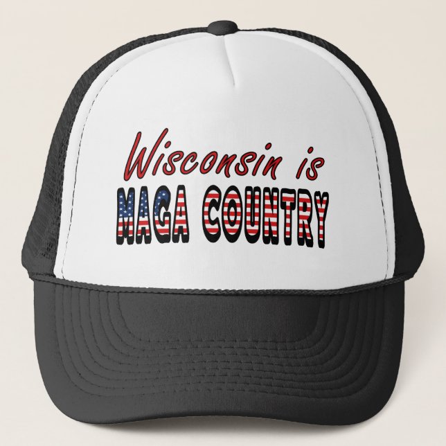 Boné Wisconsin Is MAGA Country Pro Trump USA Flag 2024 (Frente)