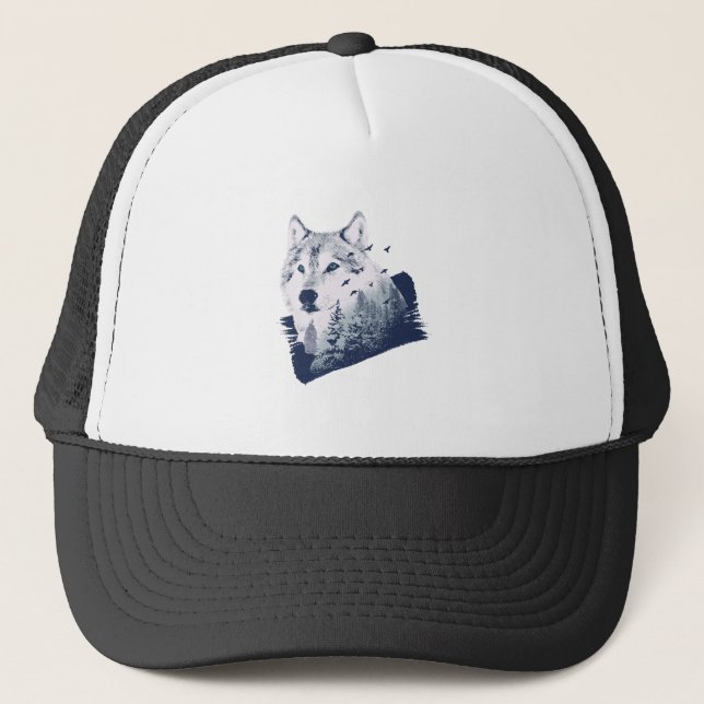Boné Wolf Blue Forest Grunge (Frente)