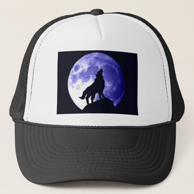 Boné Wolf Howling na Lua (Frente)