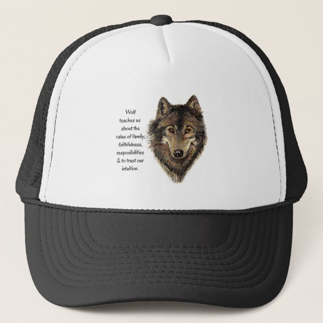 Boné Wolf totem Inspirational Spirit Guide Animal para  (Frente)