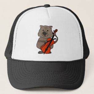Boné Wombat engraçado que joga desenhos animados do