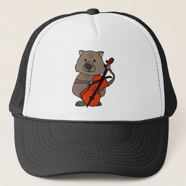 Boné Wombat engraçado que joga desenhos animados do (Frente)