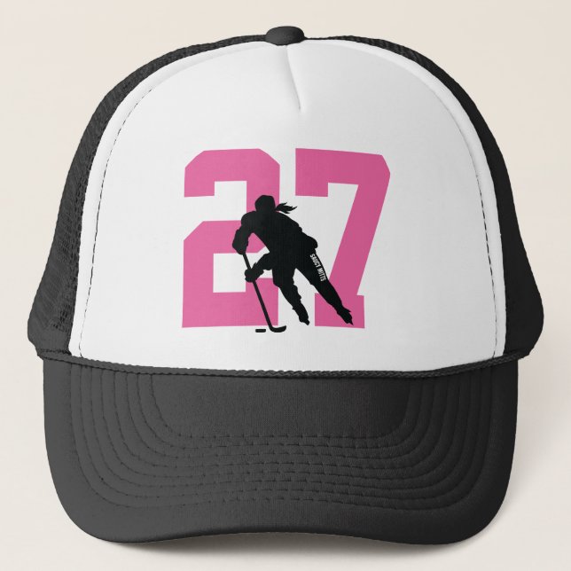 Boné Women's Personalized Custom Hockey Player Number (Frente)