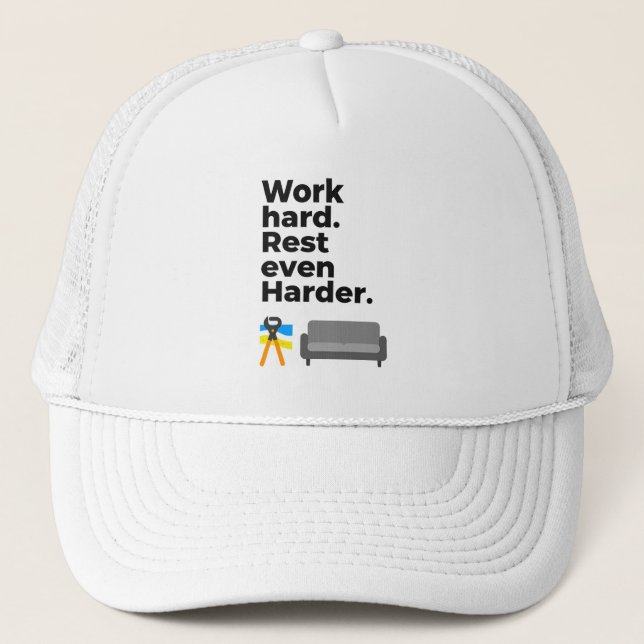 Boné Work Hard Rest Even Harder Minimal Quote Design (Frente)