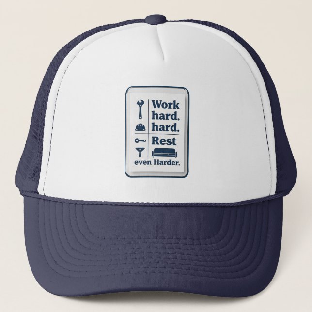Boné Work Hard Rest Even Harder Minimal Worker Design (Frente)