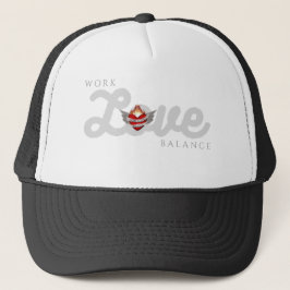 Boné WORK LOVE BALANCE in grey script lettering