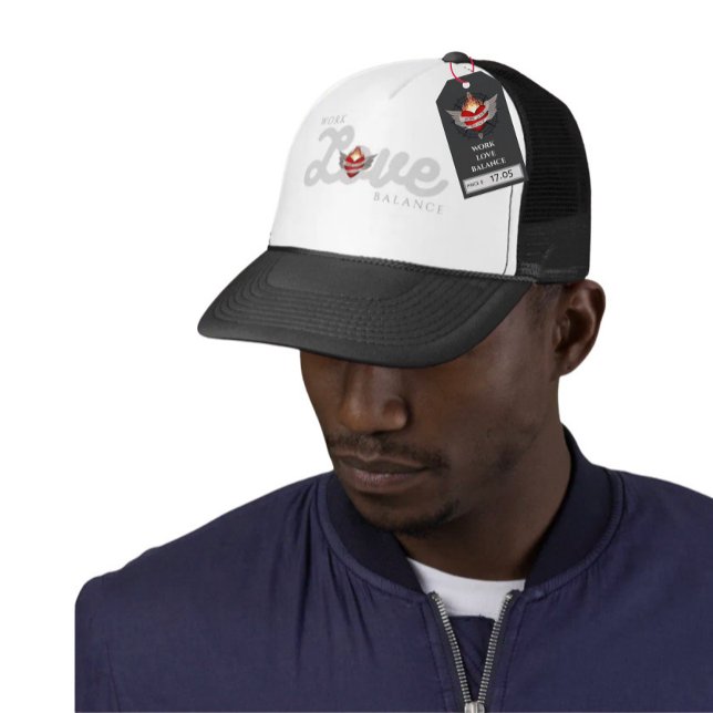 Boné WORK LOVE BALANCE in grey script lettering (Criador carregado)
