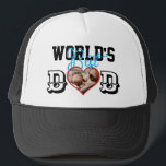 Boné World's Best Dad w/ Photo Trucker Hat<br><div class="desc">keep it simple and still special World's Best Dad ever w/ Photo Glass is a beautiful and meaningful gift for your dad to use every day and make him smile remembering that special moment. To customize the product click on"personalize this template" and add your favorite photo.</div>