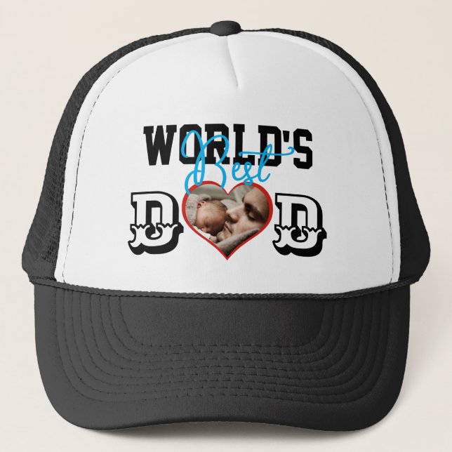 Boné World's Best Dad w/ Photo Trucker Hat (Frente)