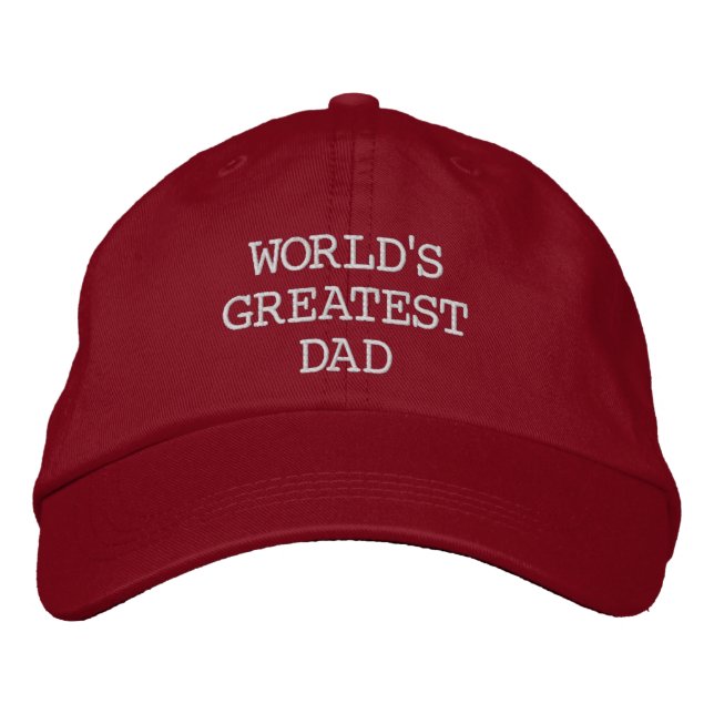 Boné World's Greatest Dad - Red With White Embroidery (Frente)