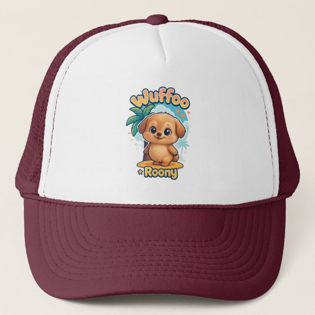 Boné Wuffoo Roony Cute Kawaii Puppy Tropical Island (Frente)