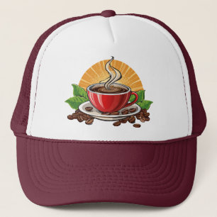 Boné Xícara de café vermelha