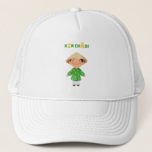 Boné "Xin Chào" Kid Trucker Hat - Bonito presente cultu