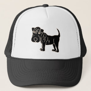 Boné XX- desenhos animados pretos do cão de Shar Pei