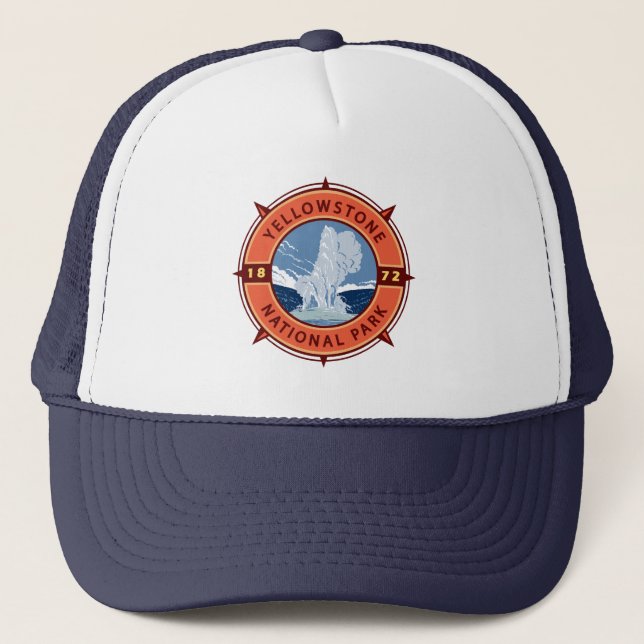 Boné Yellowstone National Park Retro Compass Emblem (Frente)
