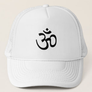 Boné Yoga, Ícone Om Aum, Ohm Hinduísmo Símbolo preto