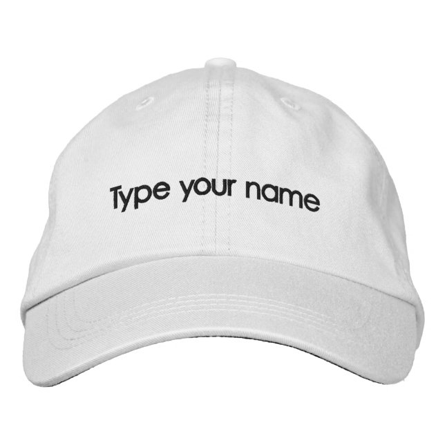 Boné Your Name Embroidered on White Cap (Frente)