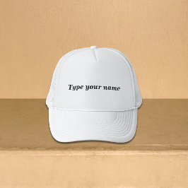 Boné Your Name on White Trucker Cap