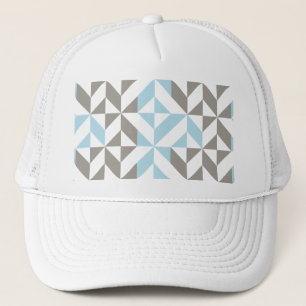 Boné ZigZag Geométrico de Azul e Prata