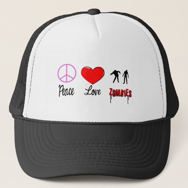 Boné zombis do amor da paz (Frente)