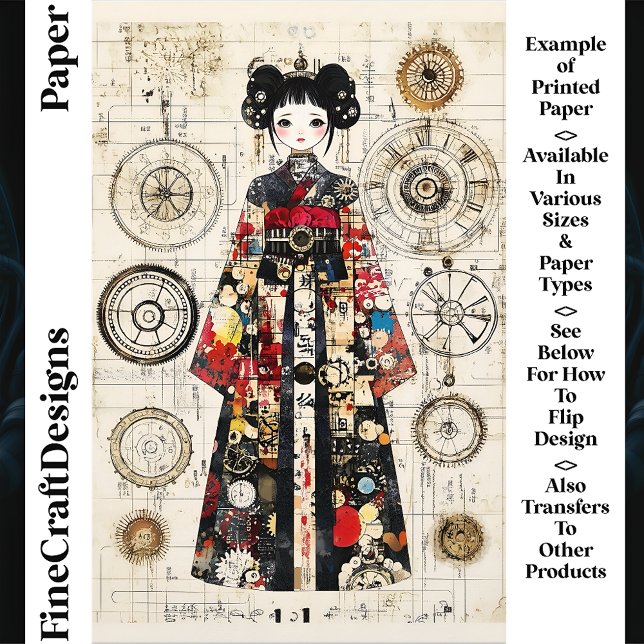 Boneca Asian Clockpunk de Kimono CK6 Papel de Álbu (Criador carregado)