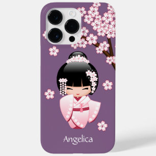 Boneca Branca Kimono Kokeshi - Garota Gisha Bonita