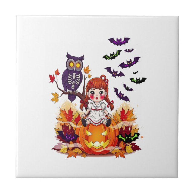 Boneca Coruja de Halloween Fofa (Frente)