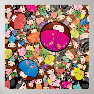 Boneca de Kokeshi do japonês - impressão