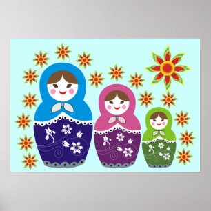 Boneca de Matryoshka do russo em posters dos