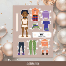 Boneca de Papel de Natal Menina Índia Conjuntos de
