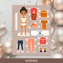 Boneca de Papel de Natal Menina Latina Roupas de I