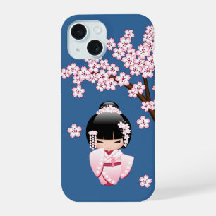 Boneca Kimono Kokeshi branca - Menina Gisha Bela A