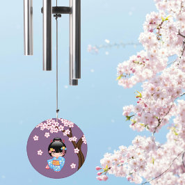 Boneca Maiko Kokeshi Cute Geisha Menina Roxo