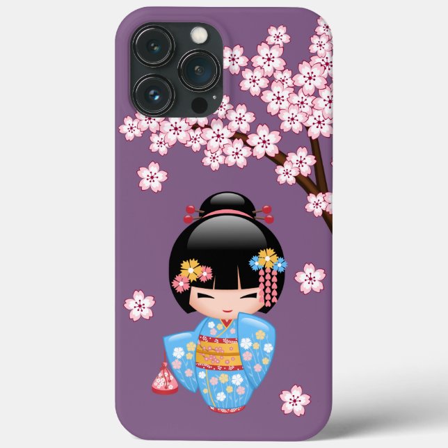 Boneca Maiko Kokeshi - Garota Geisha com Quimono A (Verso)