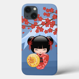 Boneca Red Sakura Kokeshi - Garota Gisha Bonita