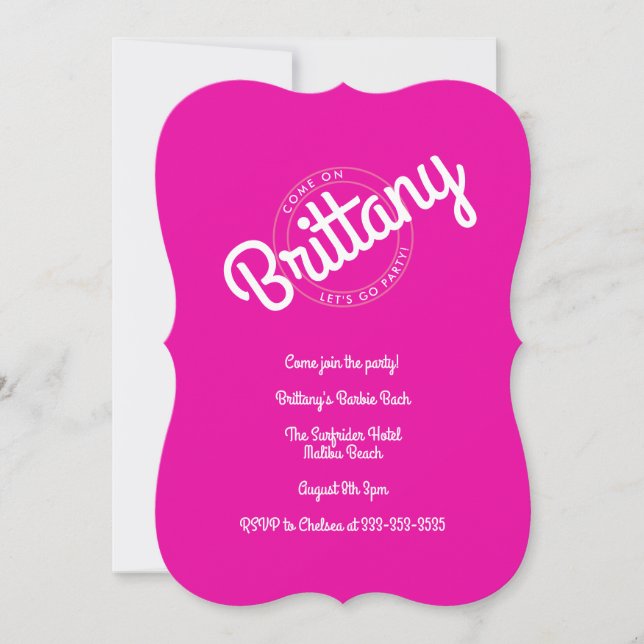 Boneca Retro Rosa Quente, Festa de Vamos Ir! (Frente)